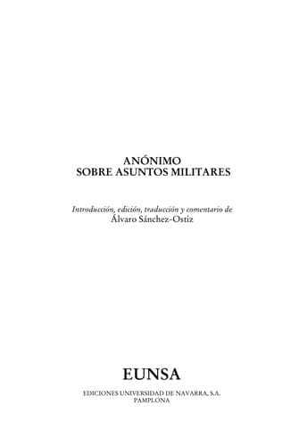 Portada de Anónimo sobre asuntos militares