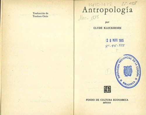 Portada de Antropología