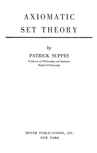 Portada de Axiomatic set theory