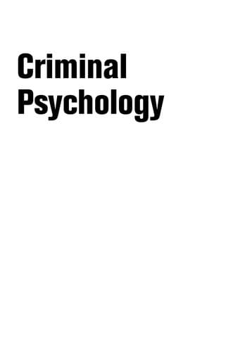 Portada de Criminal Psychology