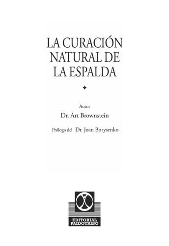 Portada de La curación natural de la espalda