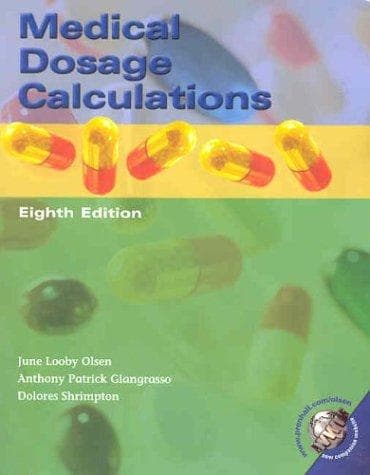 Portada de Medical Dosage Calculations, Eighth Edition