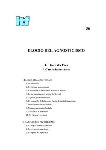 Portada de Elogio del agnosticismo