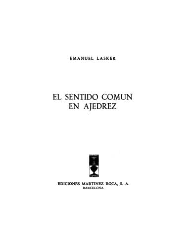 Portada de El sentido común en ajedrez
