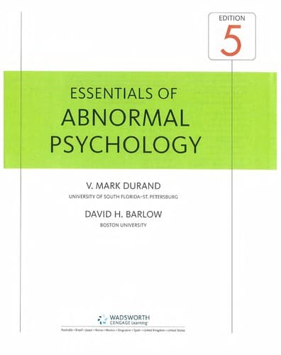 Portada de Essentials of abnormal psychology