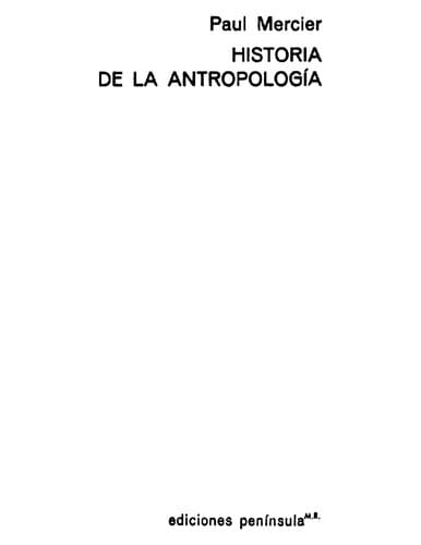 Portada de Historia de la antropología