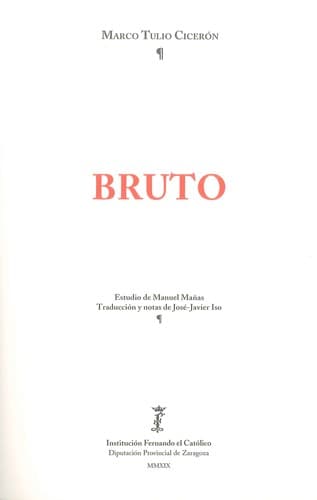 Portada de Bruto : historia de la elocuencia en Roma
