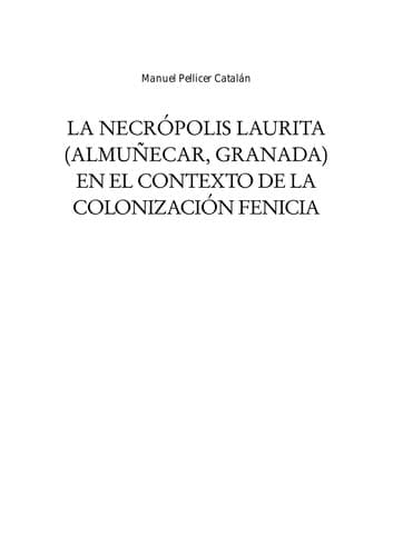 Portada de La Necrópolis Laurita (Almuñecar, Granada) en el contexto de la colonización fenicia