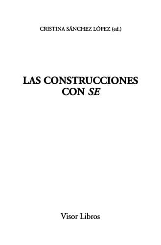 Portada de Las construcciones con "se"