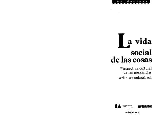 Portada de La vida social de las cosas