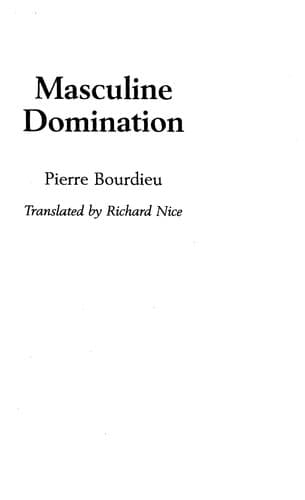 Portada de Masculine domination