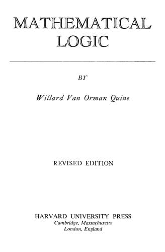 Portada de Mathematical logic