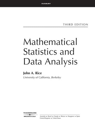 Portada de Mathematical statistics and data analysis