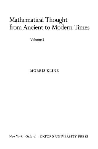 Portada de Mathematical thought from ancient to modern times.