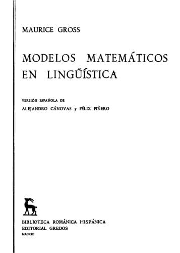Portada de Modelos matemáticos en lingüistća
