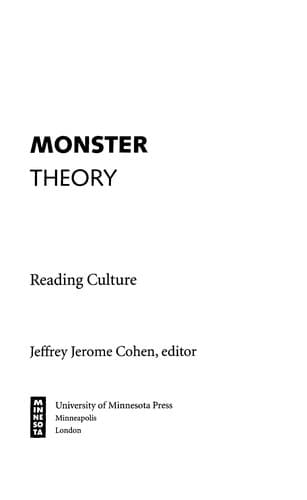 Portada de Monster theory