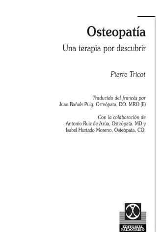 Portada de Osteopatía