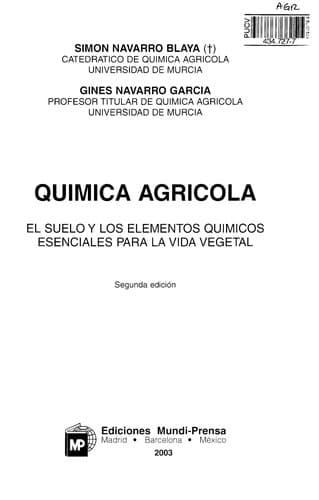Portada de Química agrícola
