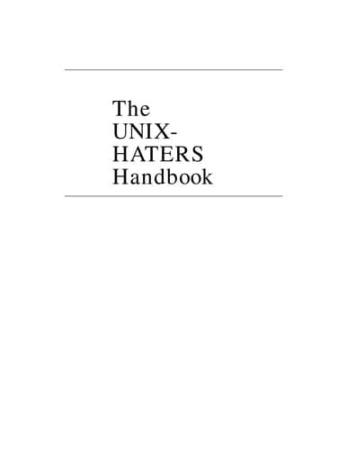 Portada de The UNIX-haters handbook