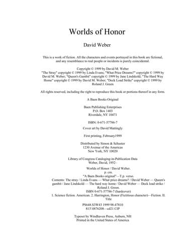 Portada de Worlds of Honor