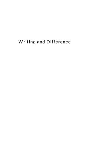 Portada de Writing and difference