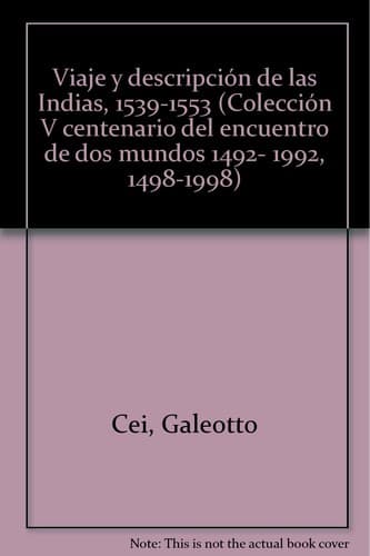 Portada de Viaje y descripción de las Indias, 1539-1553