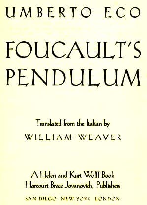 Portada de Foucault's pendulum