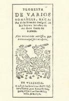 Portada de Floresta de varios romances, sacados de las historias antiguas de los hechos famosos de los doze pares de Francia / agora nuevamente corregidas por Damian Lopez de Tortajada