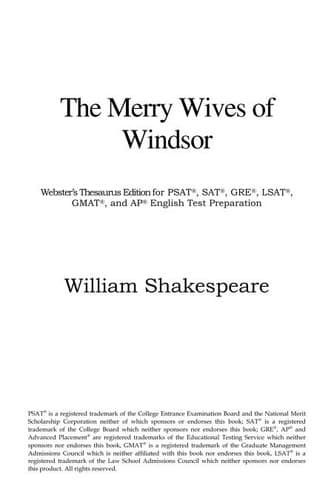 Portada de The Merry Wives of Windsor