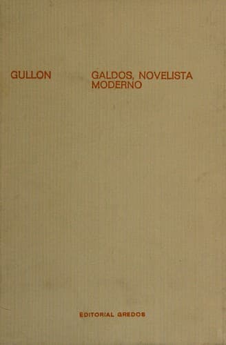 Portada de Galdós, novelista moderno.
