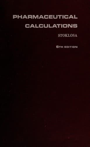 Portada de Pharmaceutical calculations
