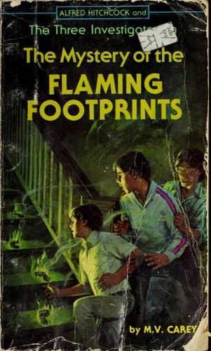 Portada de The Mystery of the Flaming Footprints