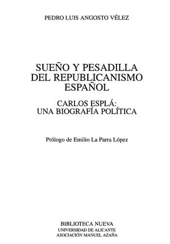 Portada de Sueño y pesadilla del republicanismo español