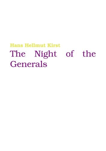 Portada de Night of the Generals