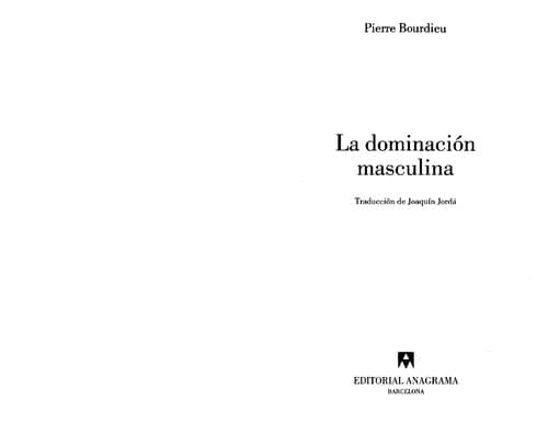Portada de La Dominacion Masculina