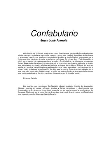 Portada de Confabulario