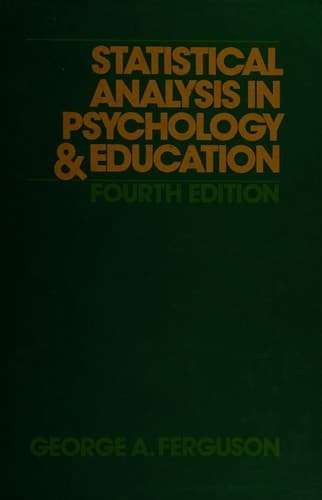 Portada de Statistical analysis in psychology & education