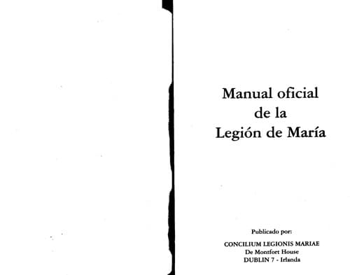 Portada de Manual oficial de la Legio n de Mari a.