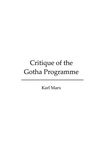 Portada de Critique of the Gotha programme