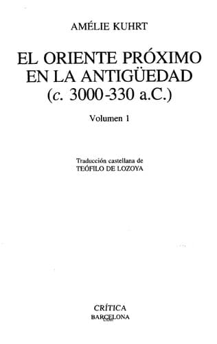 Portada de El Oriente Proximo En La Antiguedad