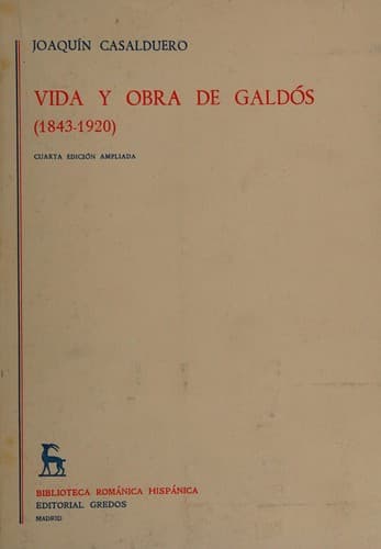 Portada de Vida y obra de Galdós (1843-1920)