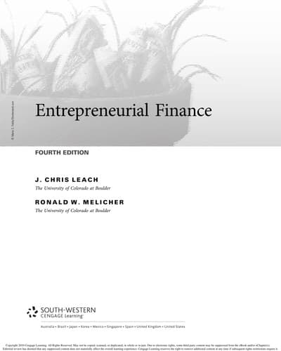 Portada de Entrepreneurial finance
