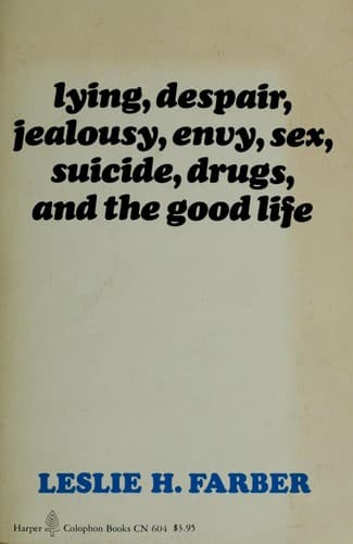 Portada de Lying, despair, jealousy, envy, sex, suicide, drugs, and the good life