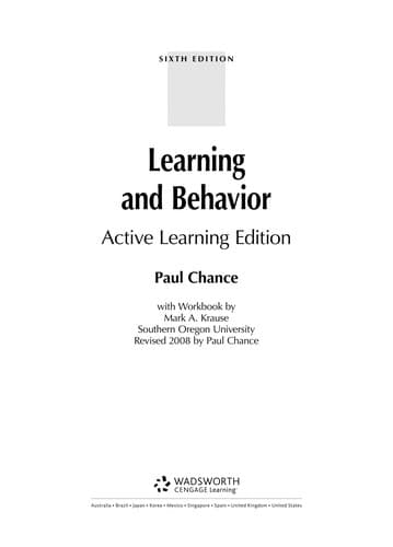 Portada de Learning and Behavior