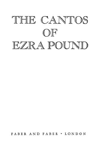 Portada de The cantos of Ezra Pound.