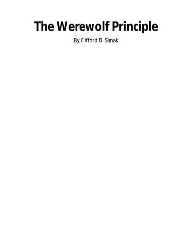 Portada de The Werewolf Principle