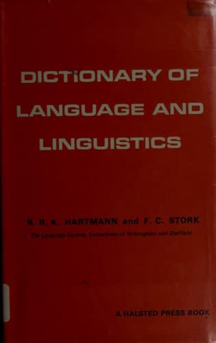 Portada de Dictionary of language and linguistics
