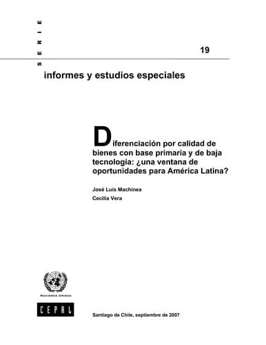 Portada de Diferenciacio n por calidad de bienes con base primaria y de baja tecnologi a