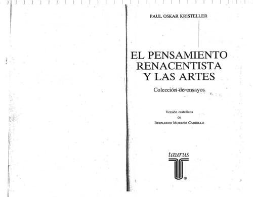Portada de El pensamiento renacentista y las artes