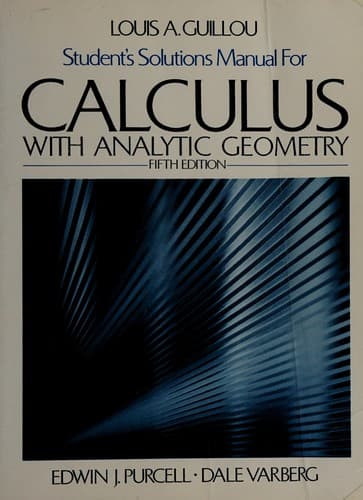 Portada de Student's solutions manual for Calculus with analytic geometry, fifth edition, Edwin J. Purcell, Dale Varberg